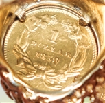 Elvis Presley's Diamond Ring With Inset of an 1859 Dollar Coin -- Includes LOA From Dave Hebler